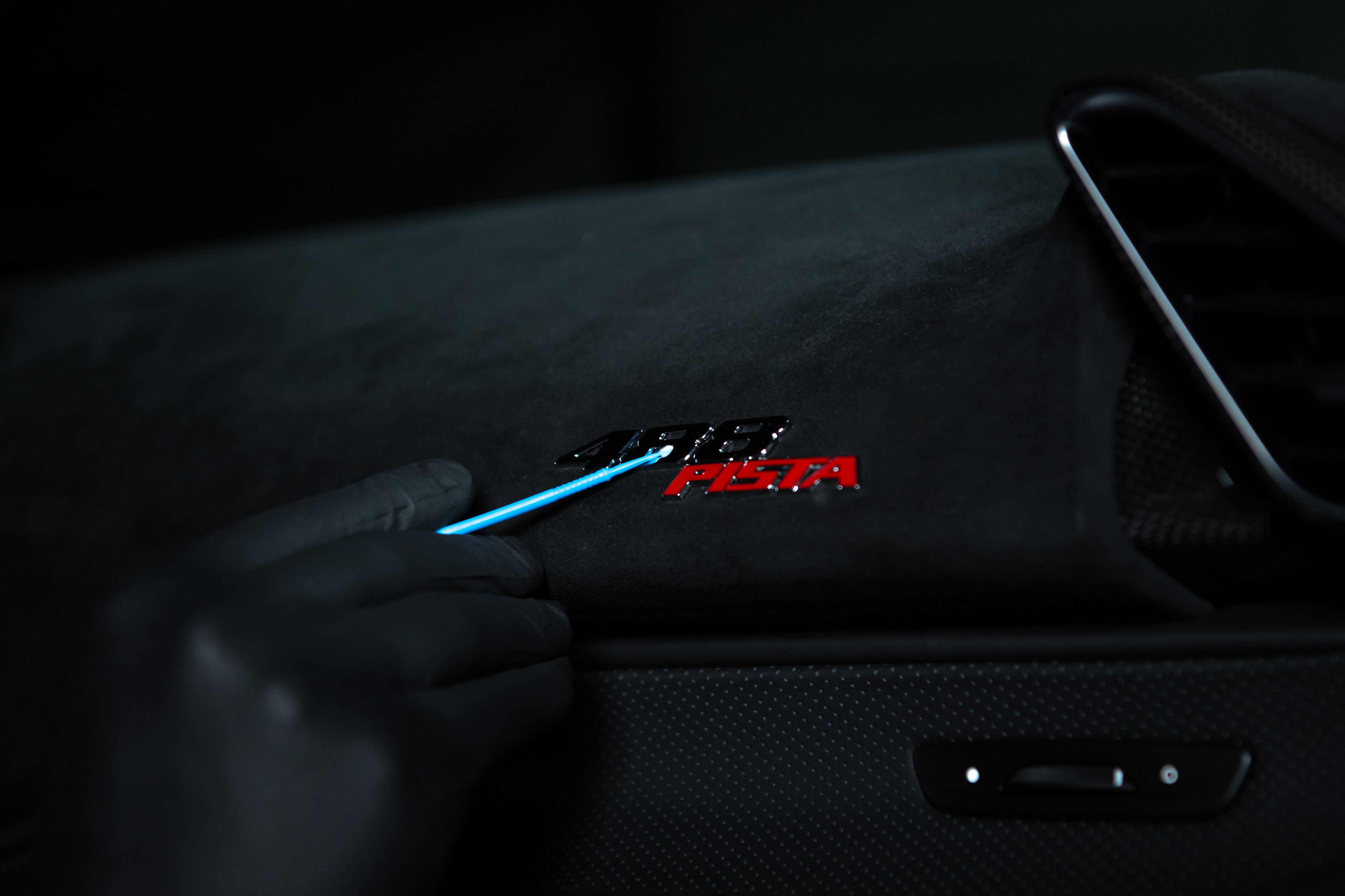 ferrari 458 pista dashboard alcantara